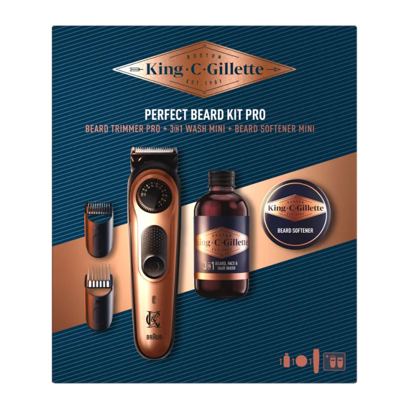 Gillette King C. Perfect Beard Kit Pro dárková sada pro muže