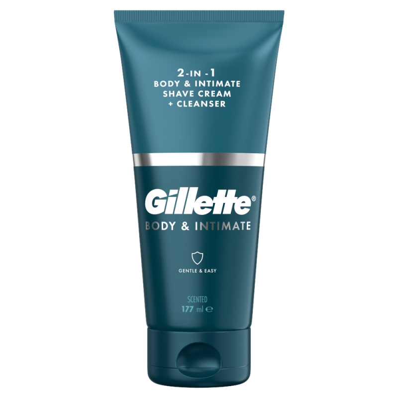 Gillette Body&Intimate 2in1 Shave Cream přípravek na holení třísel s mycí emulzí pro muže 150 ml
