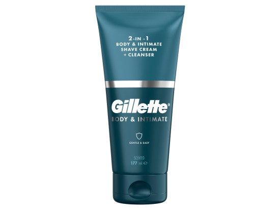 Gillette Body&Intimate 2in1 Shave Cream přípravek na holení třísel s mycí emulzí pro muže 150 ml