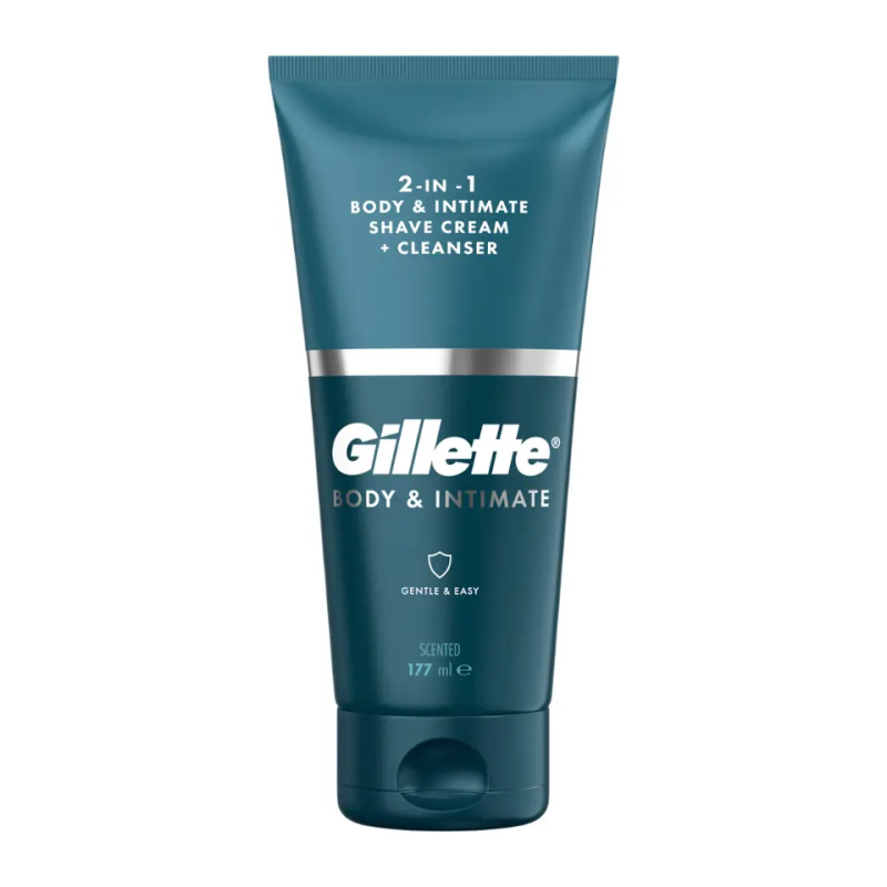 Gillette Body&Intimate 2in1 Shave Cream přípravek na holení třísel s mycí emulzí pro muže 150 ml