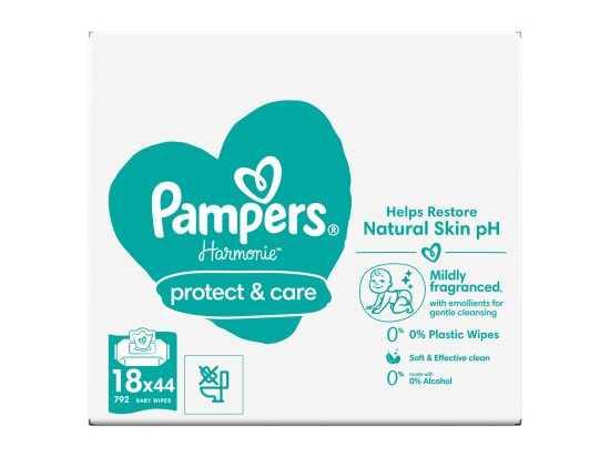 Pampers Harmonie Protect&Care vlhčené čisticí ubrousky pro děti s měsíčkem lékařským 792 ks