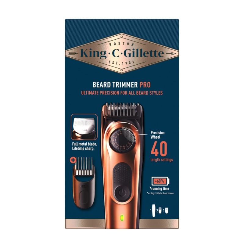 Gillette King C. Beard Trimmer PRO zastřihovač vousů pro muže 1 ks
