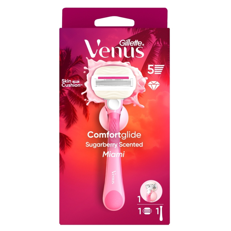 Gillette Venus Comfortglide Sugarberry Miami dámský holicí strojek s držákem do sprchy 1 ks