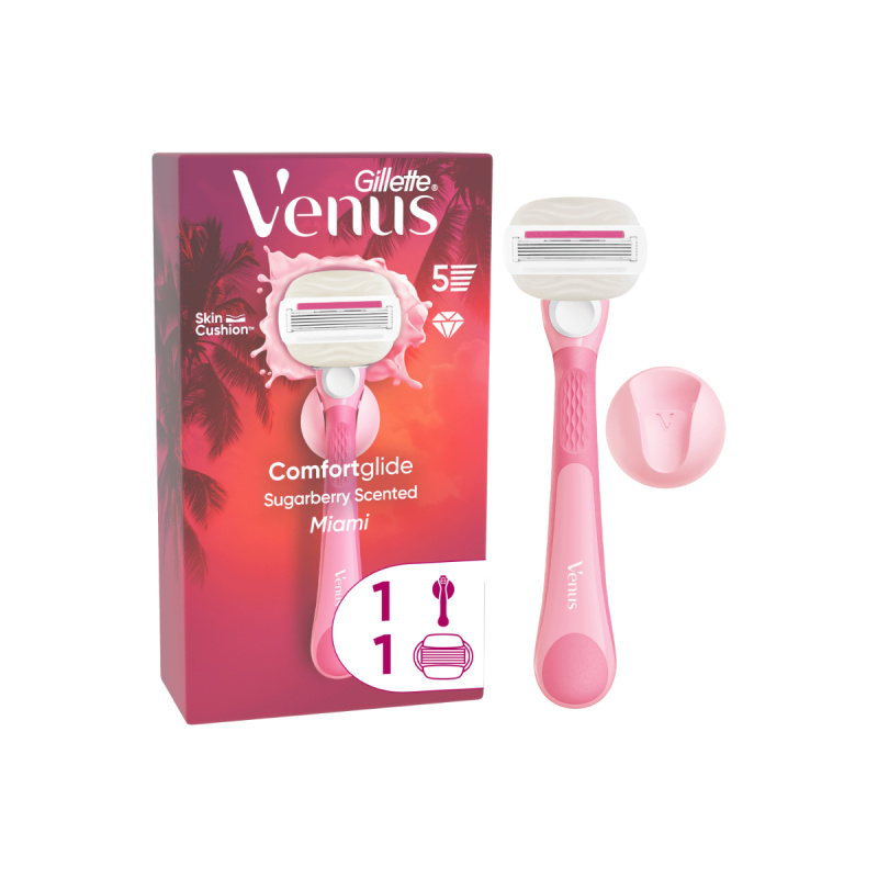 Gillette Venus Comfortglide Sugarberry Miami dámský holicí strojek s držákem do sprchy 1 ks