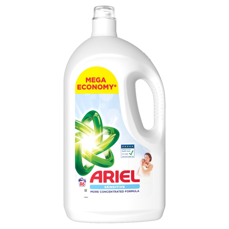 Ariel Sensitive prací gel 3,87 l 86 praní