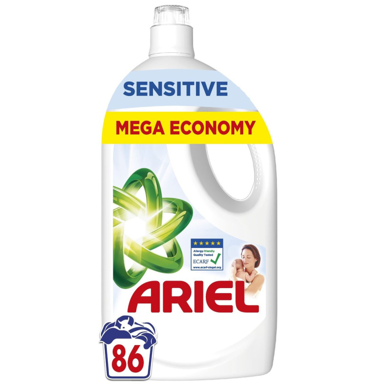 Ariel Sensitive prací gel (3,87 l)