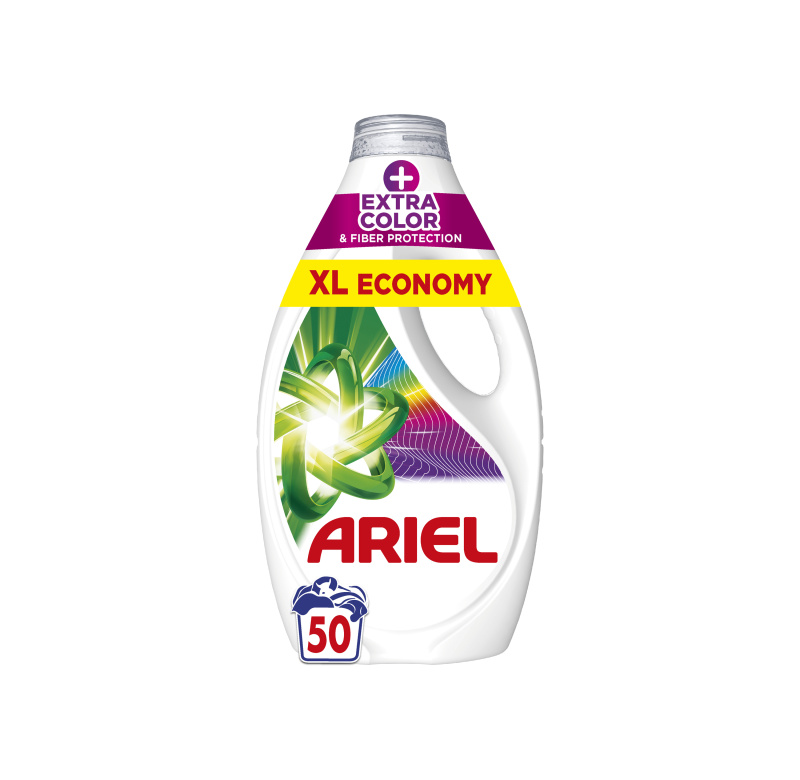 ARIEL Plus Extra Color & Fiber Tekutý prací gel 50 praní 2,25 l