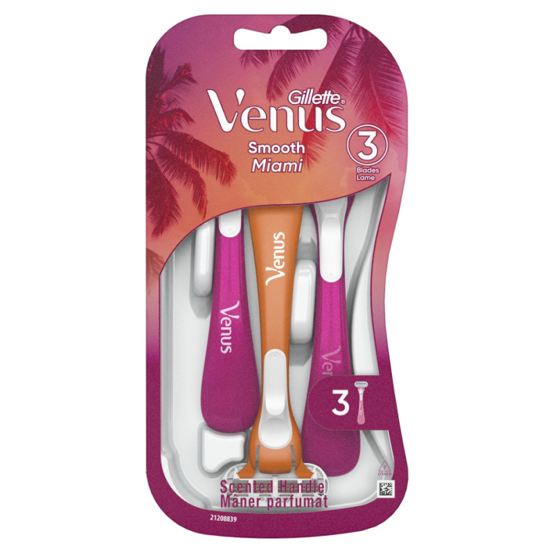 Gillette Venus Smooth Miami jednorázová holítka pro ženy 3 ks