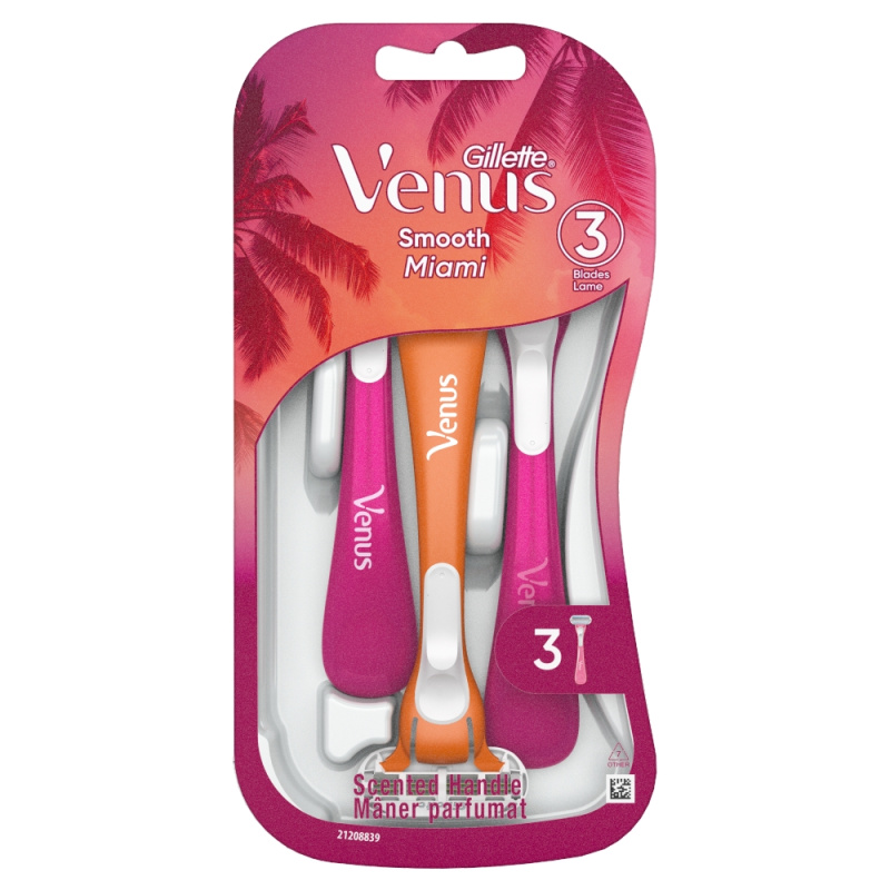 Gillette Venus Smooth Miami jednorázová holítka pro ženy 3 ks