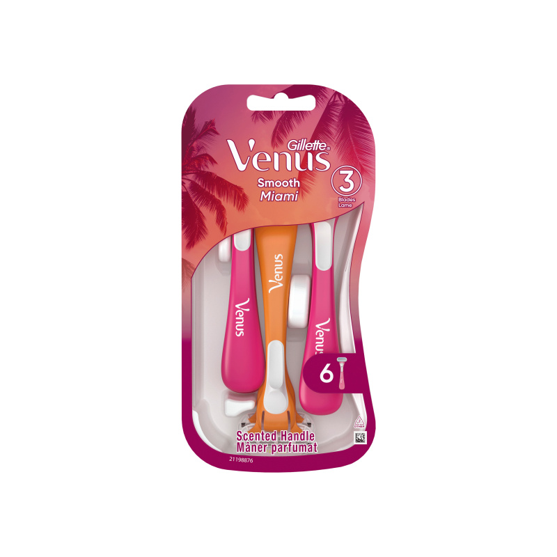 GILLETTE Venus Smooth Miami Dámská pohotová holítka 6 kusů