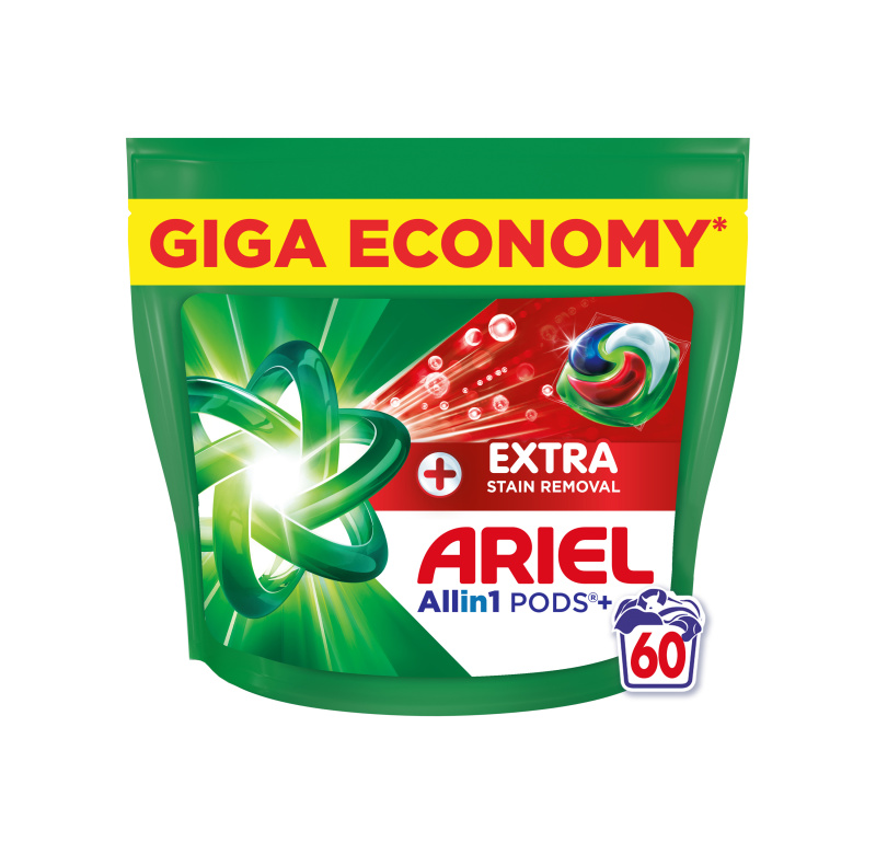 ARIEL Kapsle na praní Plus Extra Stain 60 praní