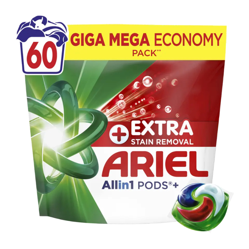 ARIEL Kapsle na praní Plus Extra Stain 60 praní