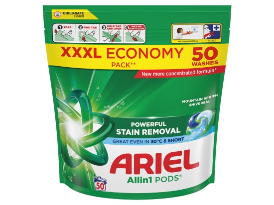 Ariel Mountain Spring Allin1 kapsle na praní 50 ks