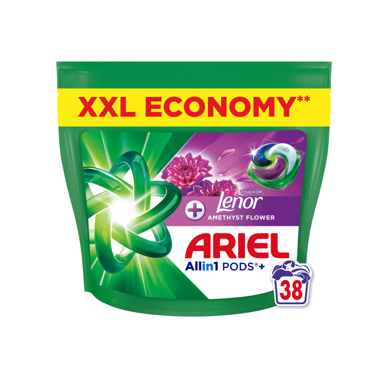 Ariel All in 1 Touch of Lenor Amethyst Flower - prací kapsle - 38 kapslí