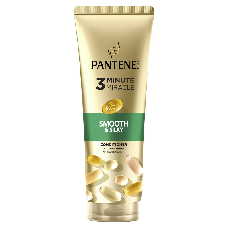 Pantene 3 Minute Miracle Smooth&Silky hloubkový tříminutový kondicionér pro poškozené vlasy 220 ml