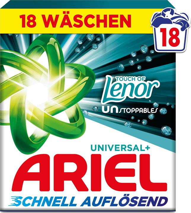 Ariel prášek 0.99kg 18pd Universal Lenor Unstoppables Ks