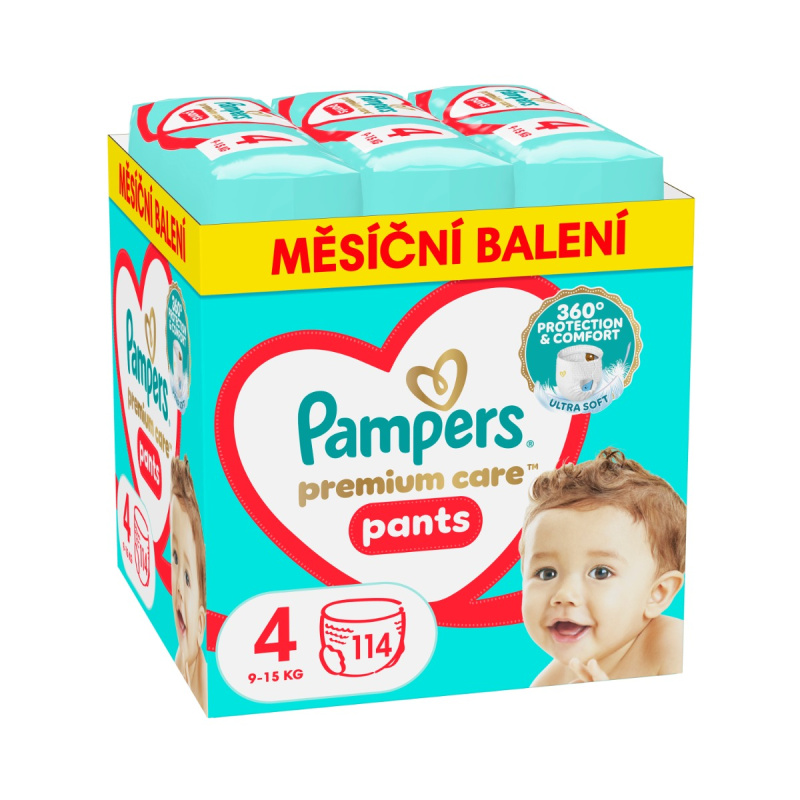 Pampers Premium Care Pants Size 4 jednorázové plenkové kalhotky 9-15 kg 114 ks