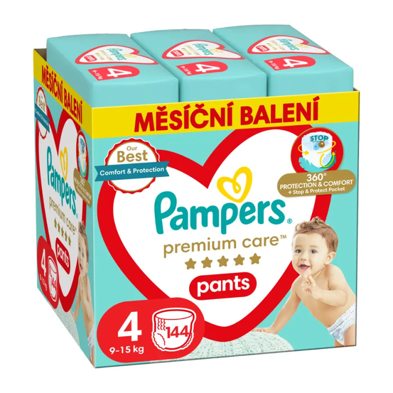 Pampers Premium Care Pants Size 4 jednorázové plenkové kalhotky 9-15 kg 114 ks
