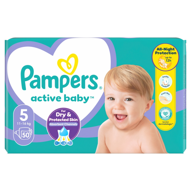 Pampers Active Baby Size 5 jednorázové pleny 11-16 kg 50 ks