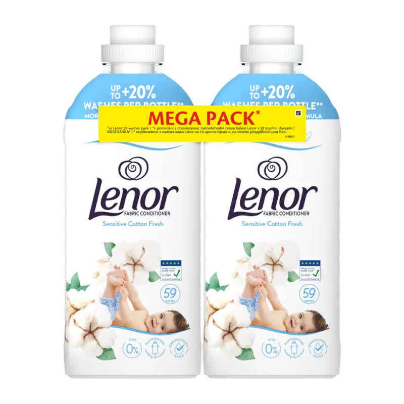 Lenor Sensitive Aviváž Cotton Fresh 2478 ml 118 praní