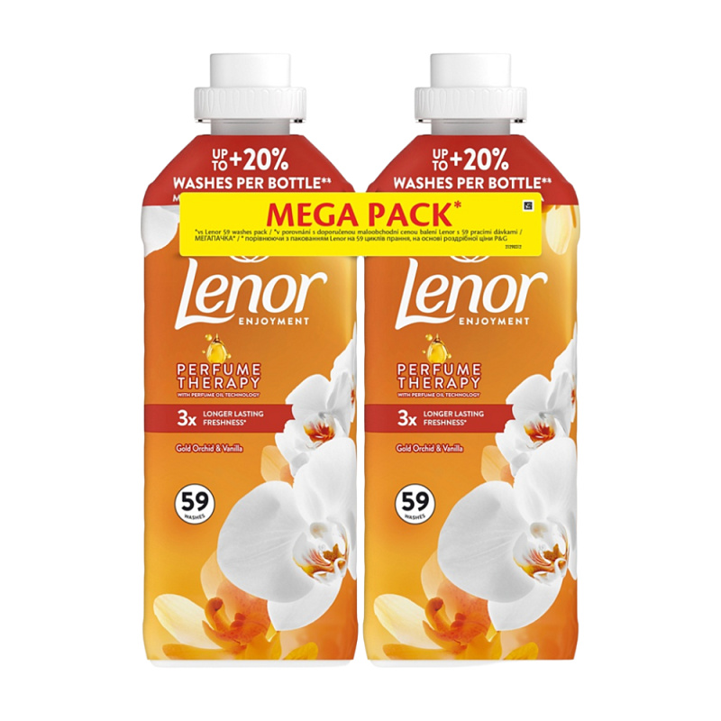 LENOR Gold Orchid & Vanilla Aviváž 118 praní 2 x 1,239 l