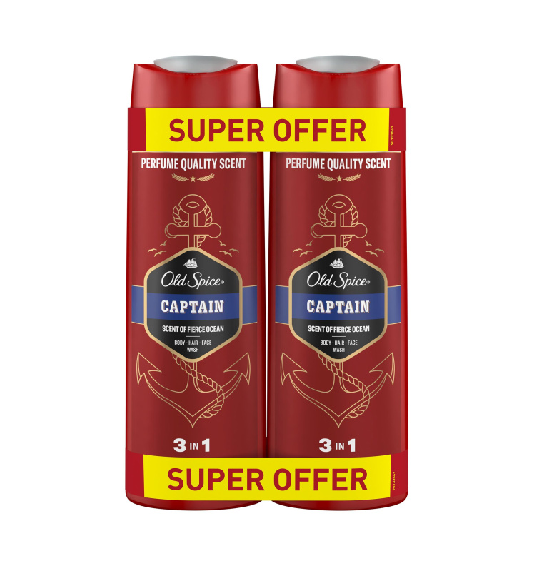 Old Spice Captain Pánský sprchový gel a šampon 2x400 ml