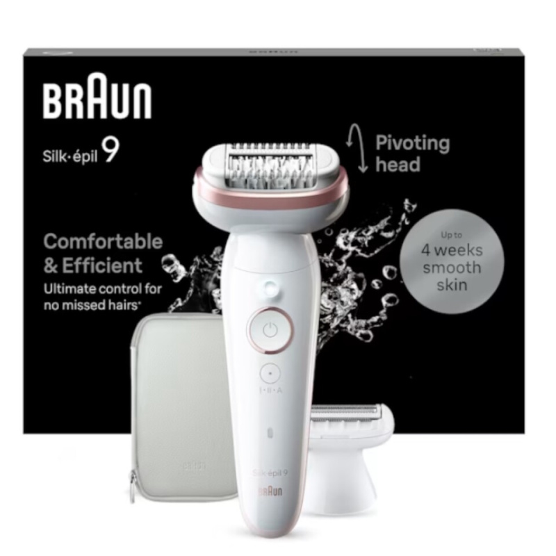 Braun Silk-épil 9 9-030 epilátor s plně flexibilní hlavou pro mokré i suché holení 1 ks