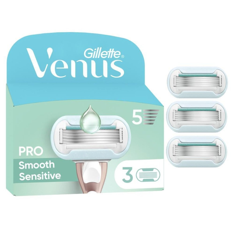 Gillette Venus Pro Smooth Sensitive Dámské holicí hlavice pro citlivou pokožku 3 ks