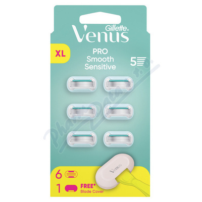 Gillette Venus PRO Smooth Sensitive náhradní břity + ochranný kryt 6 ks