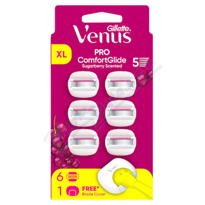 Gillette Venus PRO ComfortGlide Sugarberry náhradní břity + ochranný kryt 6 ks