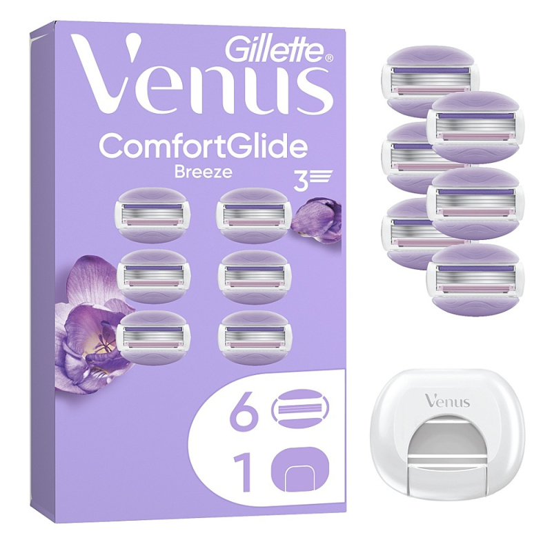 Gillette Venus ComfortGlide Breeze náhradní břity + ochranný kryt 6 ks