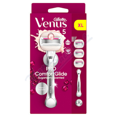 Gillette Venus PRO ComfortGlide Sugarberry dámský holicí strojek s držákem do sprchy + náhradní břity 5 ks