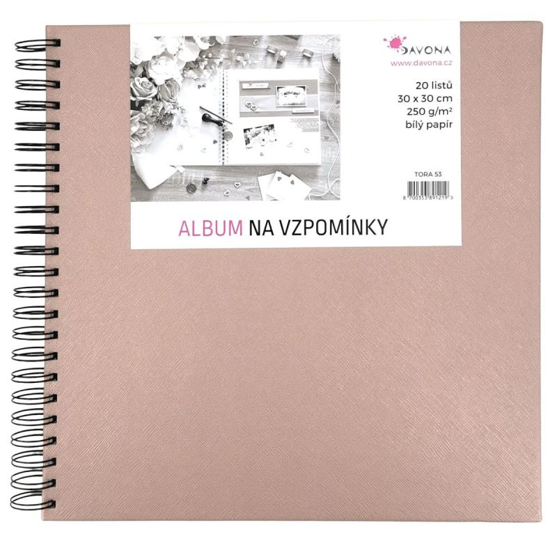 Album kroužkové starorůžové (250g/m2, 20 listů) 30×30cm