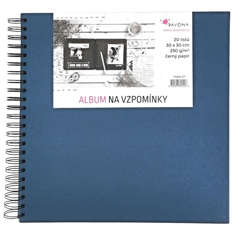 Album kroužkové tmavě modré (250g/m2, 20 listů) 30×30cm