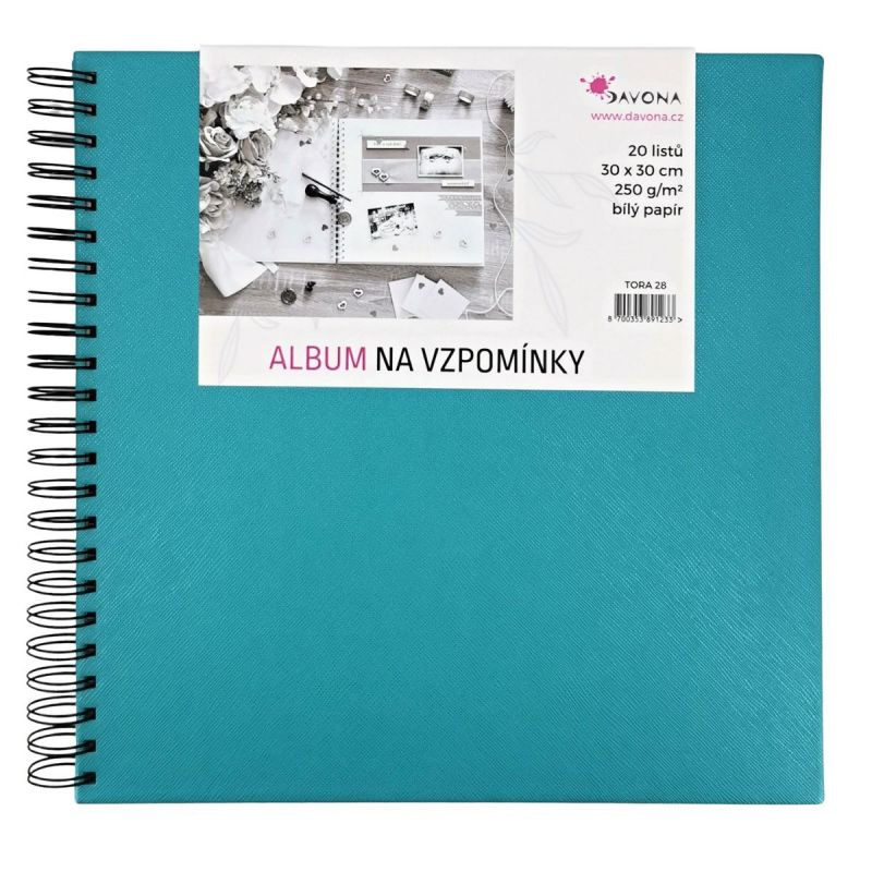 Album kroužkové tyrkysové (250g/m2, 20 listů) 30×30cm