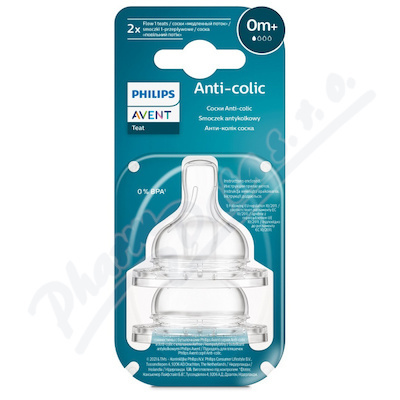 AVENT Dudlík Anti-colic/Classic+ 1 novorozenecký průtok, 2 ks