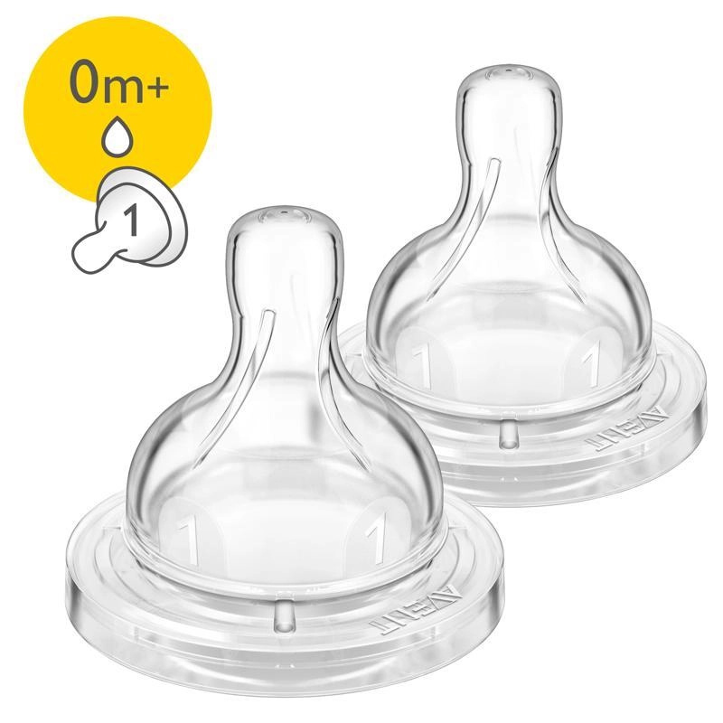 AVENT Dudlík Anti-colic/Classic+ 1 novorozenecký průtok, 2 ks
