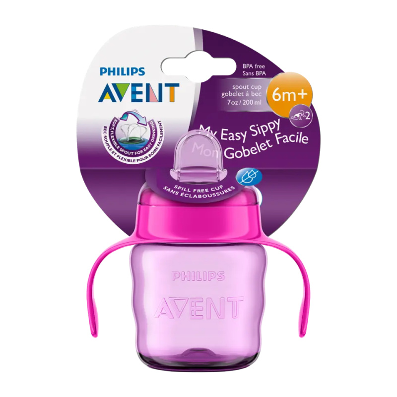 AVENT Hrneček pro první doušky Classic 200 ml s držadly dívka