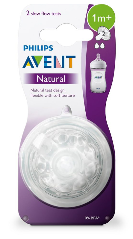AVENT Dudlík NATURAL 2 pomalý průtok, 2 ks