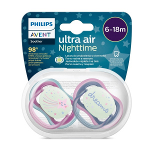 AVENT Šidítko Ultra air noční 6-18 m. dívka, 2 ks