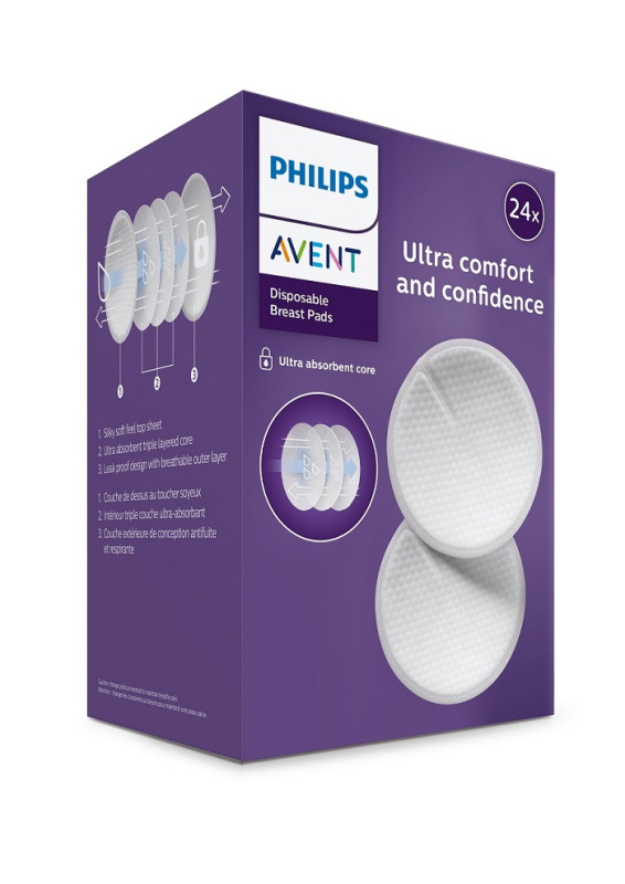 Philips Avent Breastfeeding Pads SCF254/24 jednorázové vložky do podprsenky 24 ks