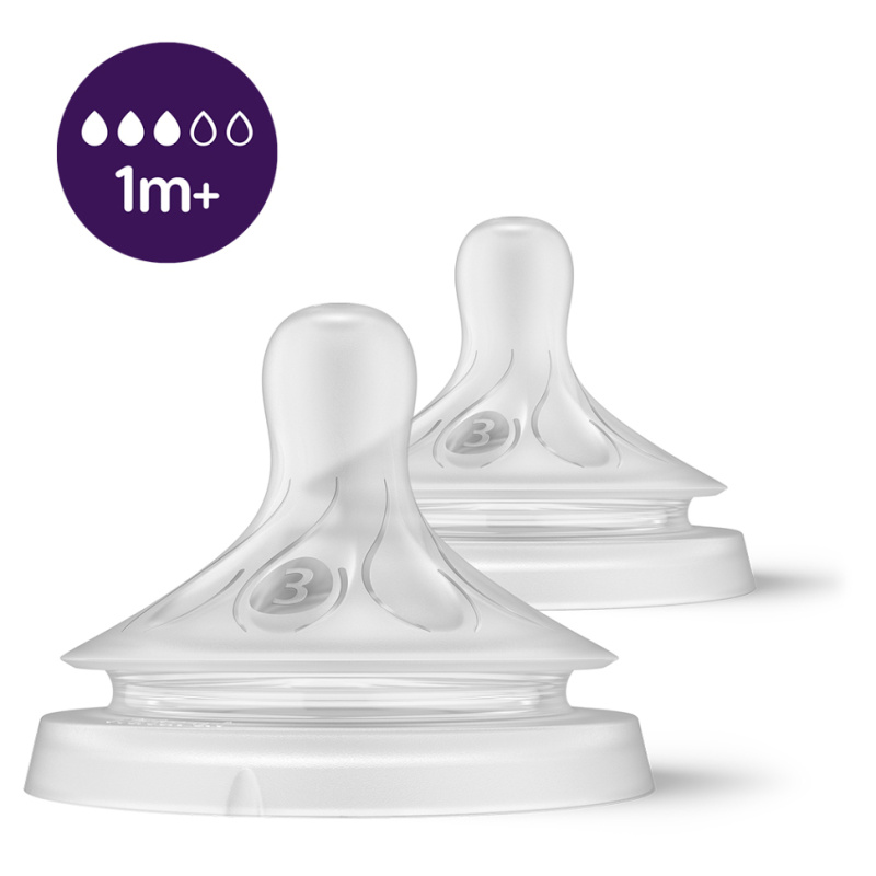 Philips AVENT Savička Natural Response 3 pomalý průtok 1m+, 2 ks