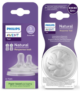 Philips AVENT Savička Natural Response 5 rychlý průtok 6m+, 2 ks
