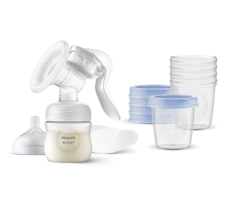 Philips AVENT Odsávačka mateřského mléka manuální + VIA 180 ml 5 ks