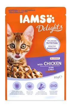 Kapsička IAMS Delights kitten kuře v omáčce 85 g