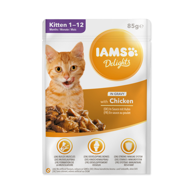 Kapsička IAMS Delights kitten kuře v omáčce 85 g