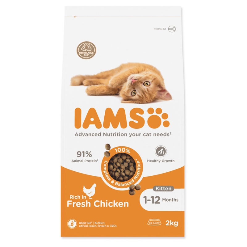 IAMS for Vitality Kitten Food with Fresh Chicken 10 kg