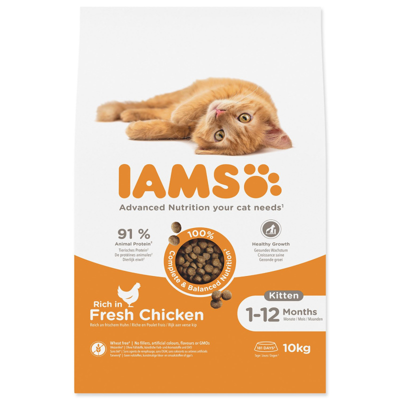 IAMS for Vitality Kitten Food with Fresh Chicken 10 kg