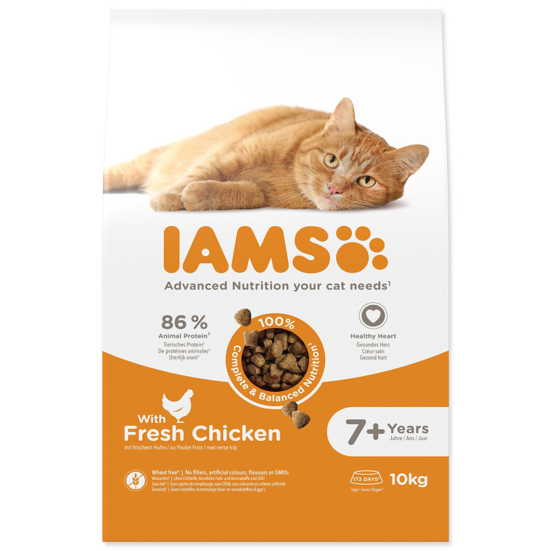 IAMS for Vitality Senior Cat Food with Fresh Chicken  10 kg