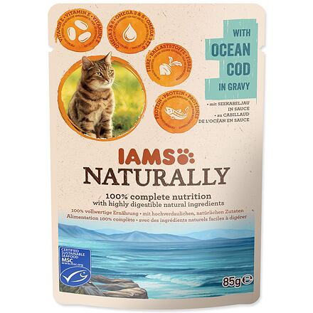 Kapsička IAMS Naturally treska v omáčce 85 g